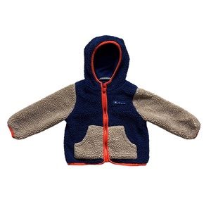 Ben Sherman Sherpa Fleece Zip Jacket Boys 24 Mo Hood Blue Brown Spring Fall
